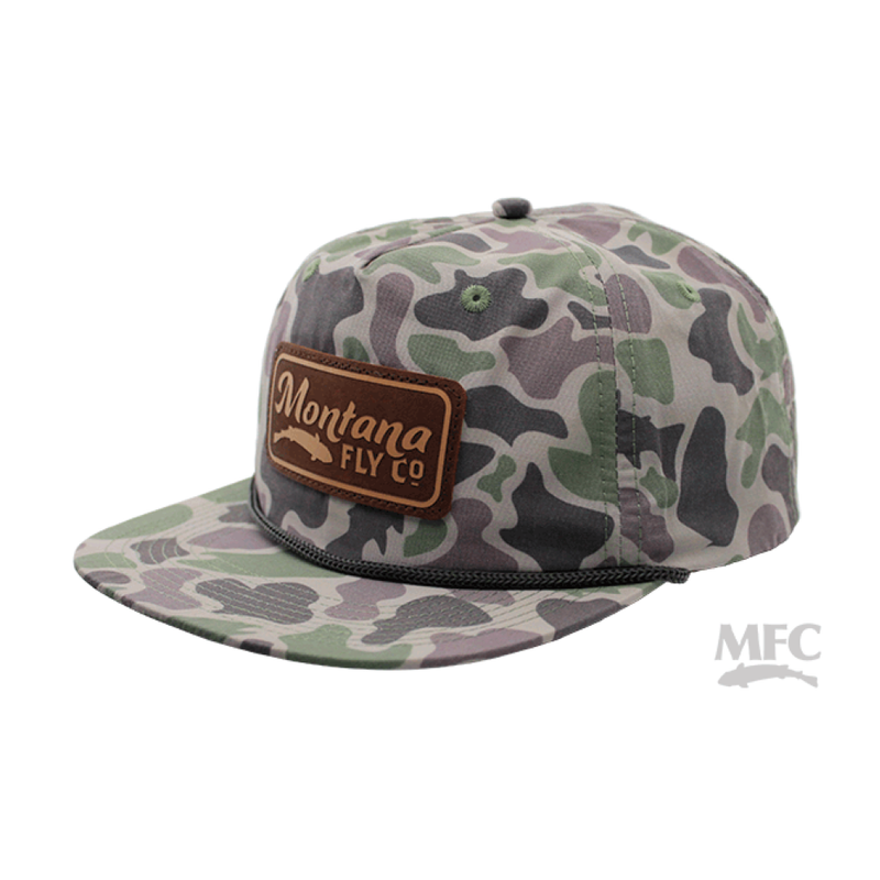 MFC Flatbill Snapback Hat, Green Trout Camo
