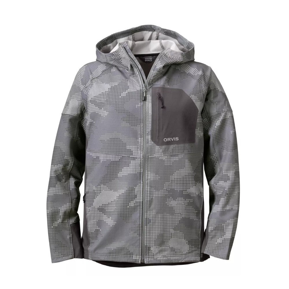 Orvis Pro LT Softshell Hoodie, Steel Camo — NC Fly Shop