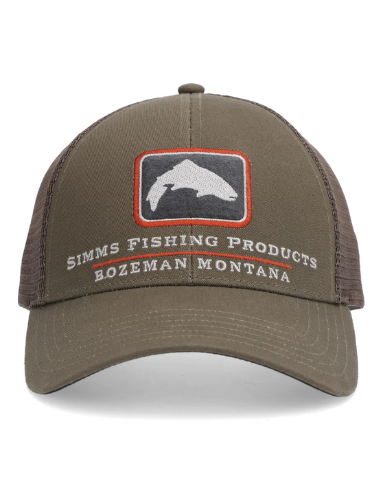 Simms Trout Icon Trucker Hat Hickory